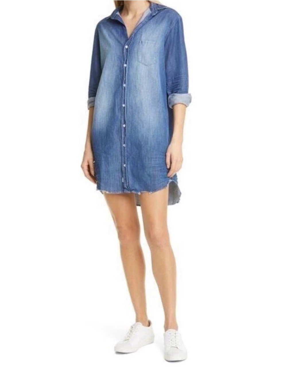 Frank & Eileen Distressed Mary Dress Blue M